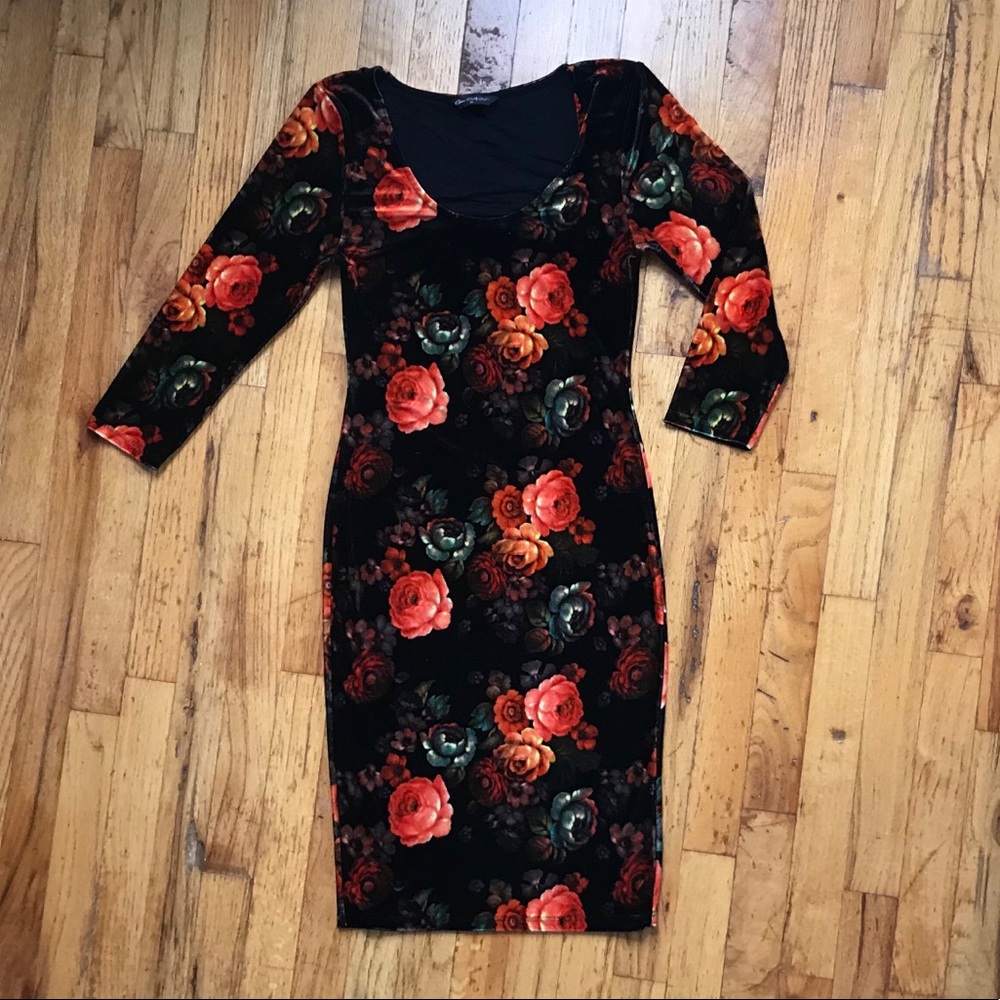 Floral Velour Dress